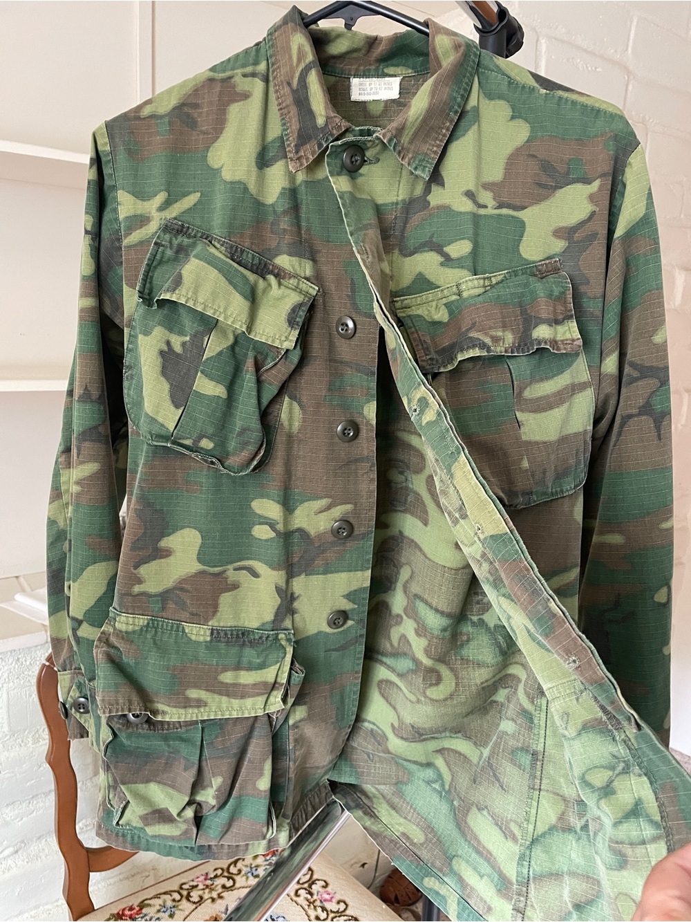 Vintage U.S. Military Woodland Camo BDU Ripstop Field Jacket XSmall - Picture 3 of 5